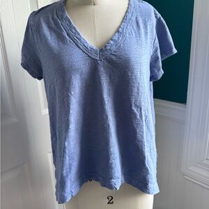 Wilt Purple Blue V-Neck Short Sleeve Top